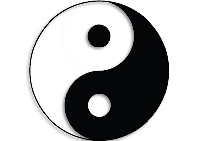 Classic Taoist taijitu of 'fish-like' shape.