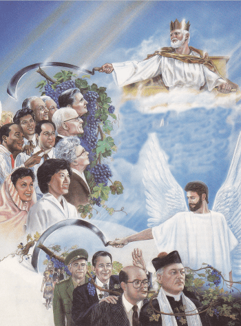 The Jehovah's Witnesses appear to be a multi-cultural organization, but in none of their publications do we find the heavenly-class depicted as anything other than European.